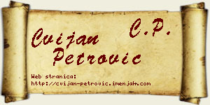 Cvijan Petrović vizit kartica